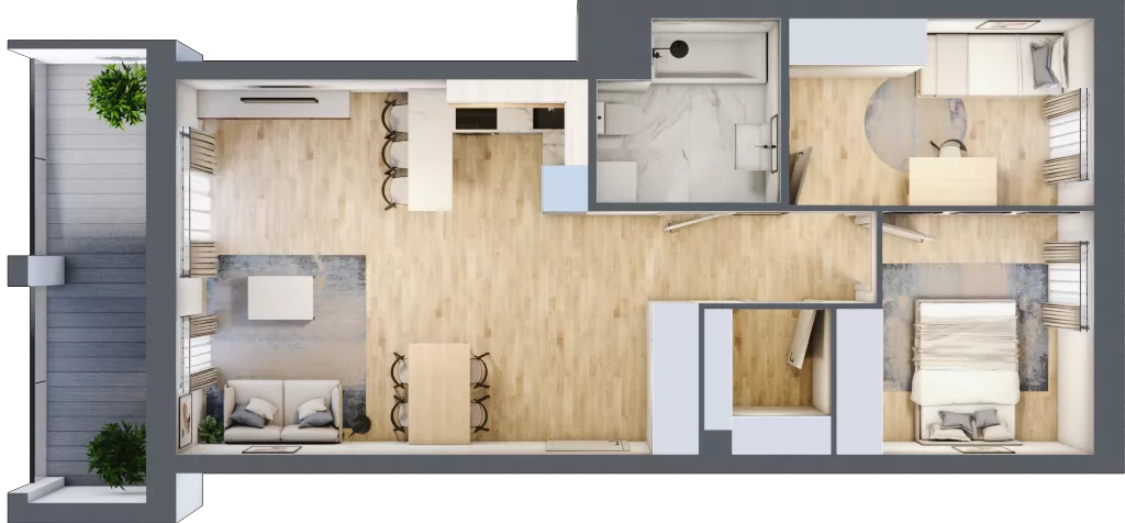 3 pokoje, mieszkanie 63,07 m², piętro 3, oferta nr 49, Osiedle Iluzjon Etap 2, Bydgoszcz, Kapuściska, ul. Nastrojowa 11