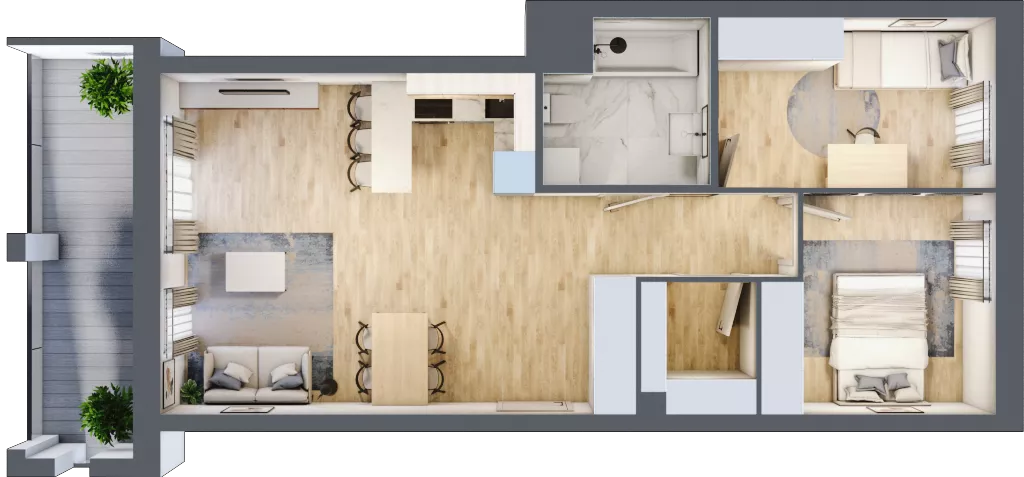 3 pokoje, mieszkanie 62,89 m², piętro 4, oferta nr 53, Osiedle Iluzjon Etap 2, Bydgoszcz, Kapuściska, ul. Nastrojowa 11