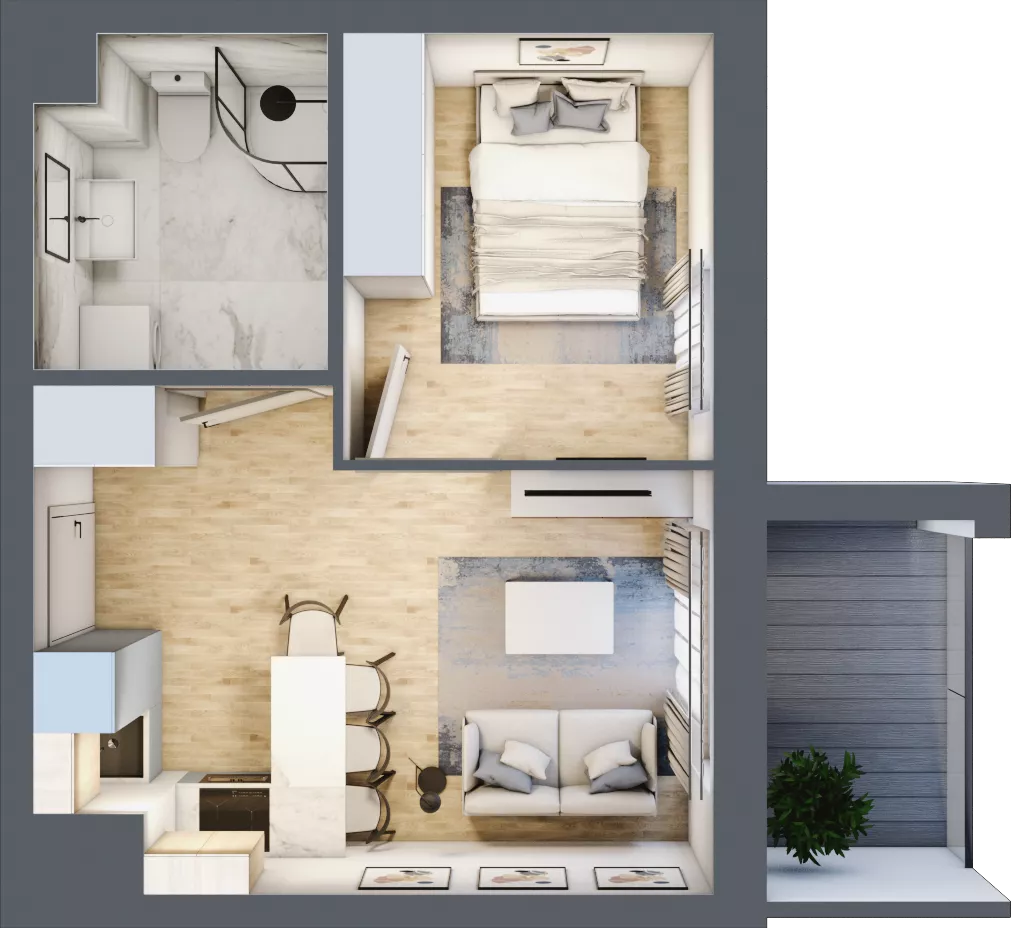 2 pokoje, mieszkanie 31,20 m², piętro 7, oferta nr 66, Osiedle Iluzjon Etap 2, Bydgoszcz, Kapuściska, ul. Nastrojowa 11