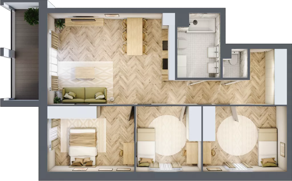 4 pokoje, mieszkanie 80,85 m², parter, oferta nr 17, Alta Novum, Bydgoszcz, Stary Fordon, ul. Altanowa 22