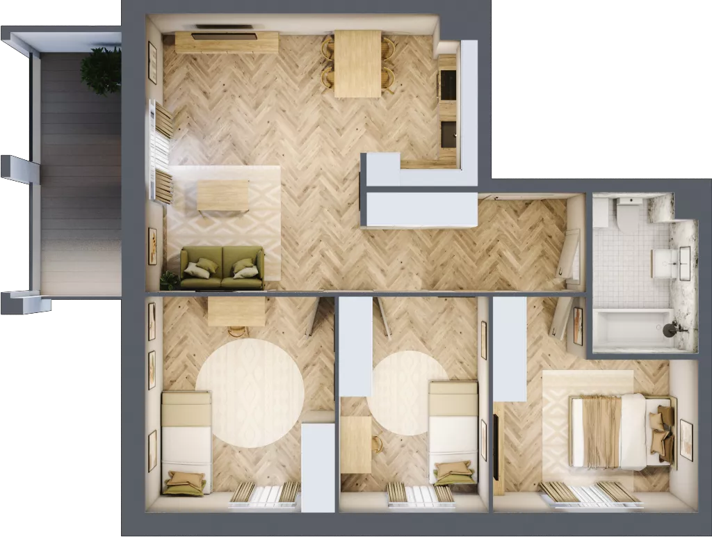 4 pokoje, mieszkanie 73,34 m², parter, oferta nr 15, Alta Novum, Bydgoszcz, Stary Fordon, ul. Altanowa 22