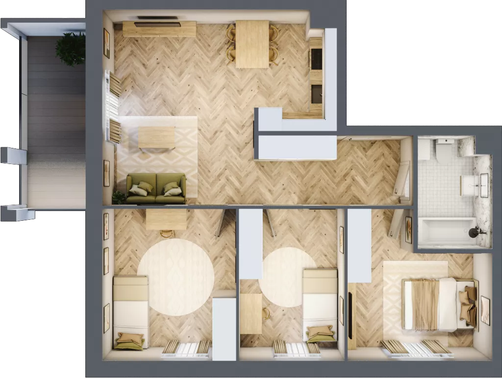 4 pokoje, mieszkanie 73,34 m², piętro 1, oferta nr 20, Alta Novum, Bydgoszcz, Stary Fordon, ul. Altanowa 22