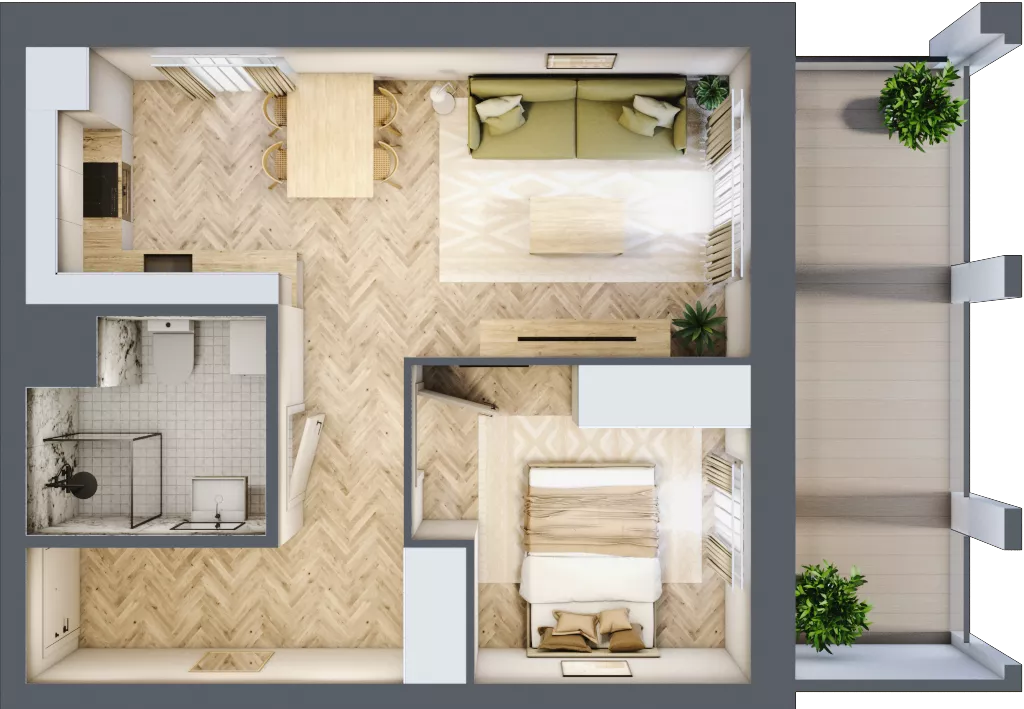 2 pokoje, mieszkanie 40,01 m², parter, oferta nr 2, Alta Novum, Bydgoszcz, Stary Fordon, ul. Altanowa 22