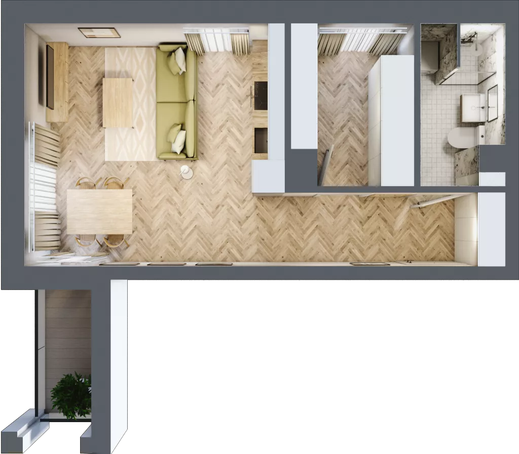 2 pokoje, mieszkanie 36,85 m², parter, oferta nr 1, Alta Novum, Bydgoszcz, Stary Fordon, ul. Altanowa 22