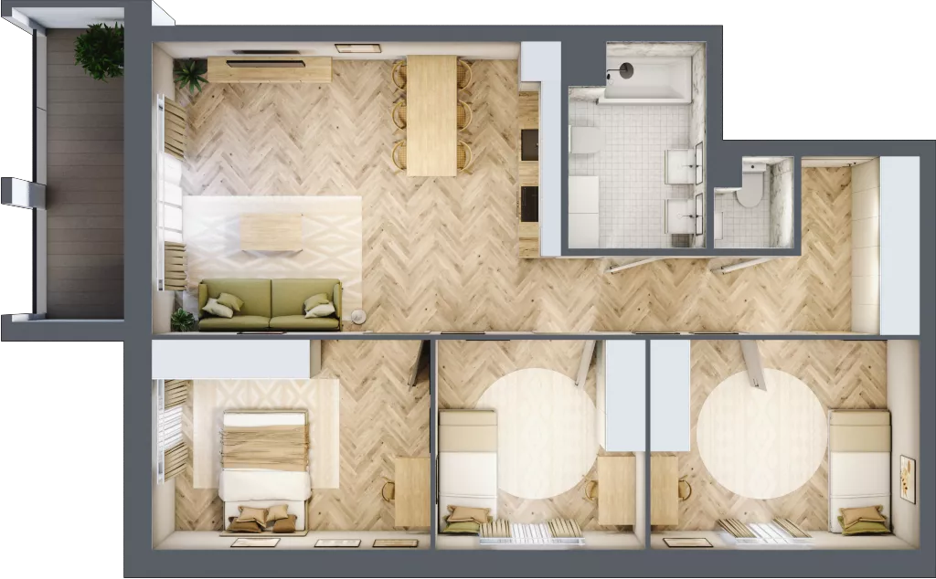 4 pokoje, mieszkanie 80,85 m², piętro 3, oferta nr 32, Alta Novum, Bydgoszcz, Stary Fordon, ul. Altanowa 22