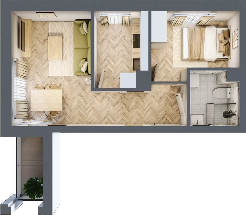2 pokoje, mieszkanie 36,50 m², piętro 2, oferta nr 9, Alta Novum, Bydgoszcz, Stary Fordon, ul. Altanowa 22