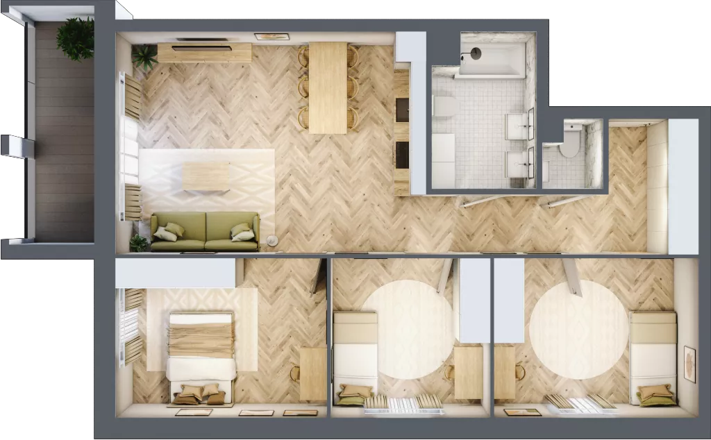 4 pokoje, mieszkanie 80,85 m², piętro 1, oferta nr 22, Alta Novum, Bydgoszcz, Stary Fordon, ul. Altanowa 22