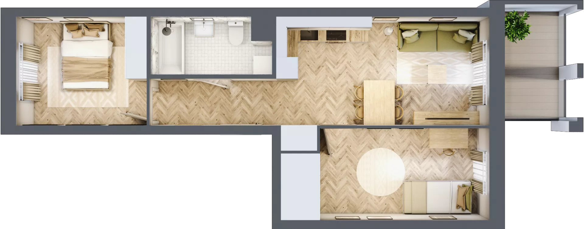 3 pokoje, mieszkanie 52,25 m², piętro 2, oferta nr 24, Alta Novum, Bydgoszcz, Stary Fordon, ul. Altanowa 22