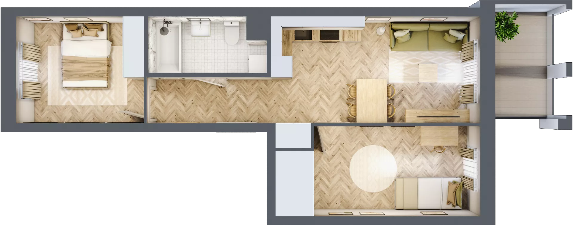 3 pokoje, mieszkanie 52,25 m², parter, oferta nr 14, Alta Novum, Bydgoszcz, Stary Fordon, ul. Altanowa 22