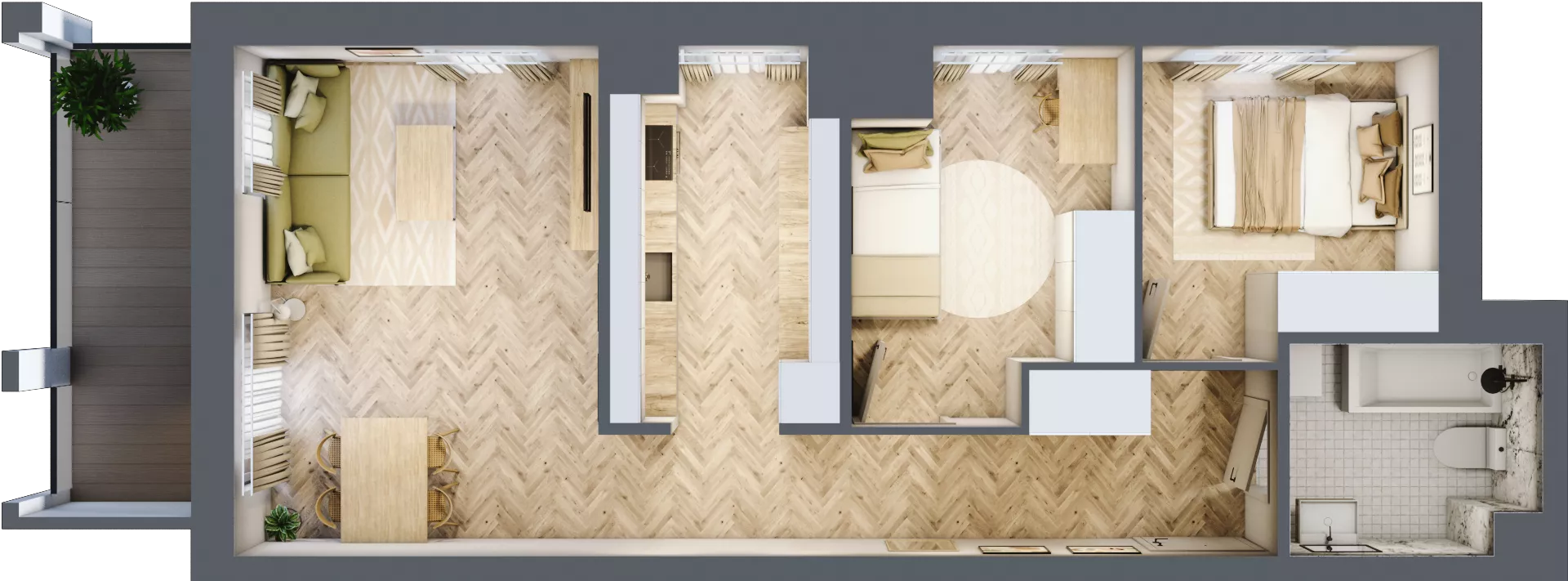 3 pokoje, mieszkanie 58,10 m², piętro 3, oferta nr 33, Alta Novum, Bydgoszcz, Stary Fordon, ul. Altanowa 22