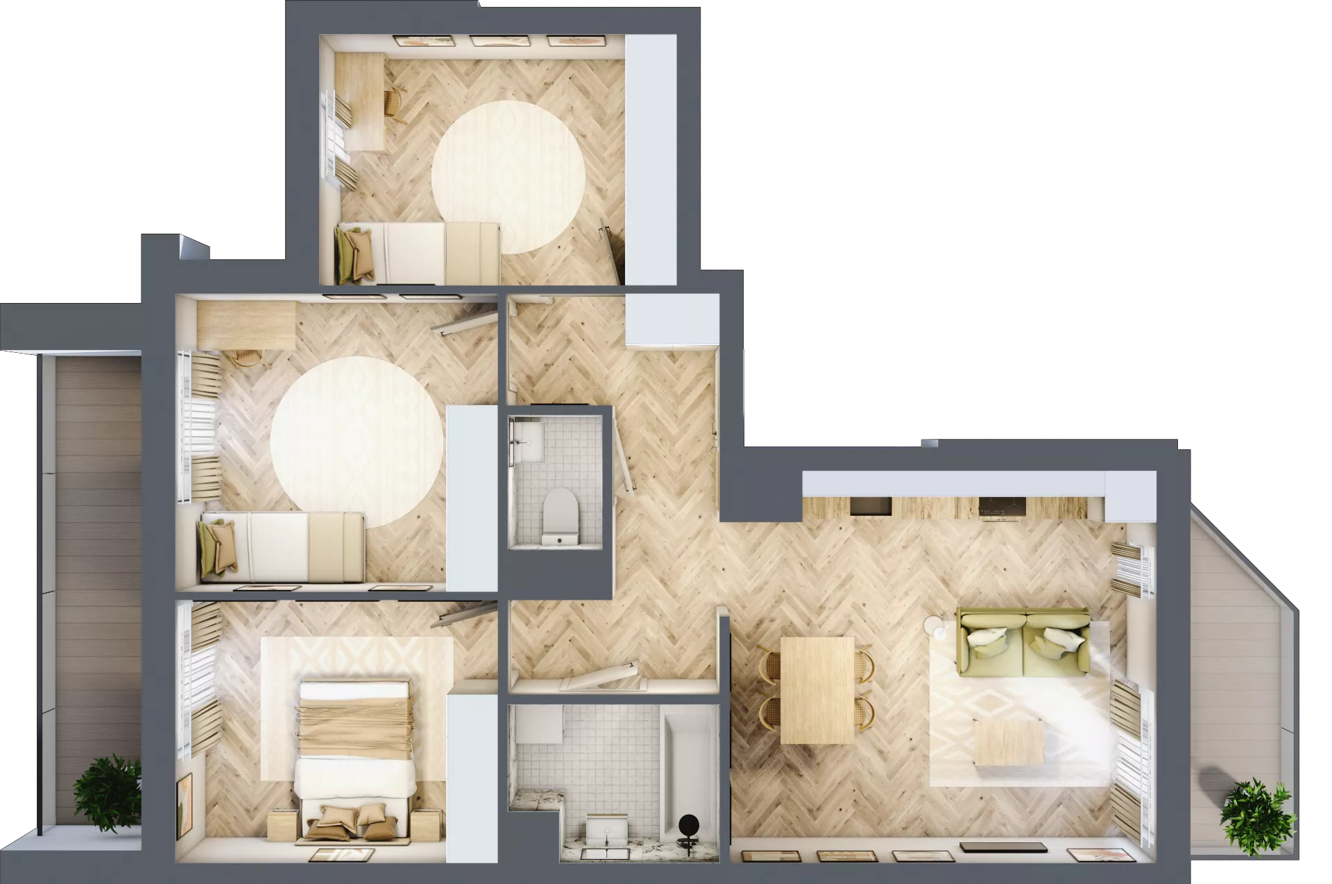 4 pokoje, mieszkanie 72,64 m², piętro 2, oferta nr M137, Nałęczowska - etap II, Lublin, Szerokie, ul. Nałęczowska 67