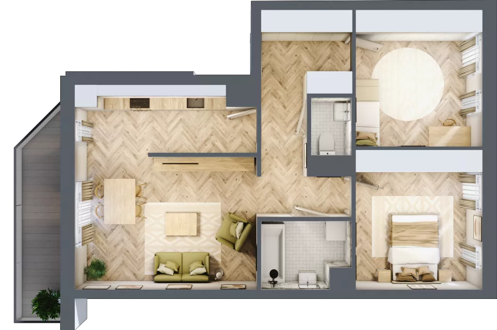3 pokoje, mieszkanie 69,12 m², piętro 6, oferta nr M144, Nałęczowska - etap II, Lublin, Szerokie, ul. Nałęczowska 67