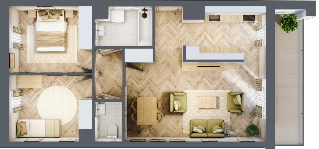 3 pokoje, mieszkanie 64,03 m², piętro 4, oferta nr M124, Nałęczowska - etap II, Lublin, Szerokie, ul. Nałęczowska 67