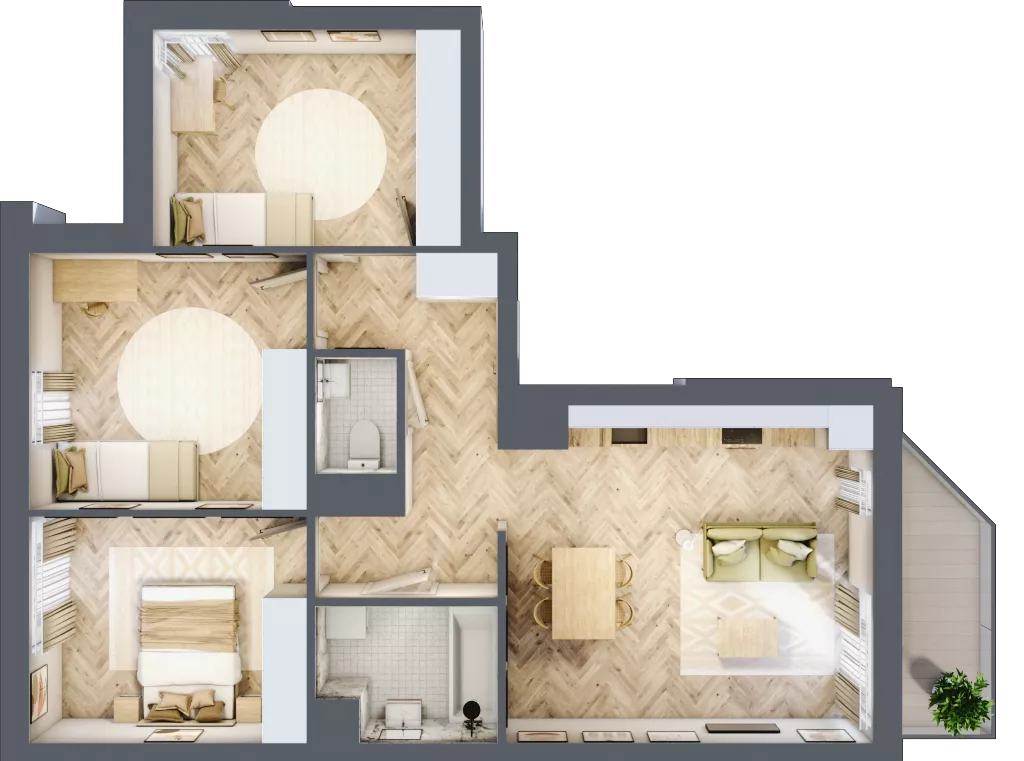 4 pokoje, mieszkanie 72,64 m², piętro 3, oferta nr M139, Nałęczowska - etap II, Lublin, Szerokie, ul. Nałęczowska 67