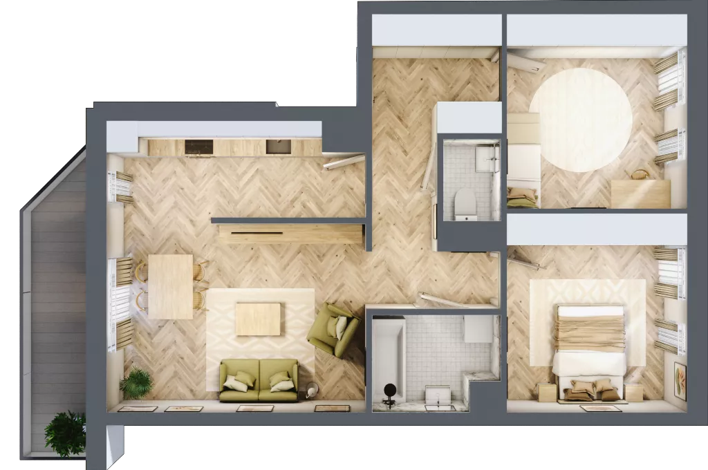 3 pokoje, mieszkanie 69,12 m², piętro 7, oferta nr M146, Nałęczowska - etap II, Lublin, Szerokie, ul. Nałęczowska 67