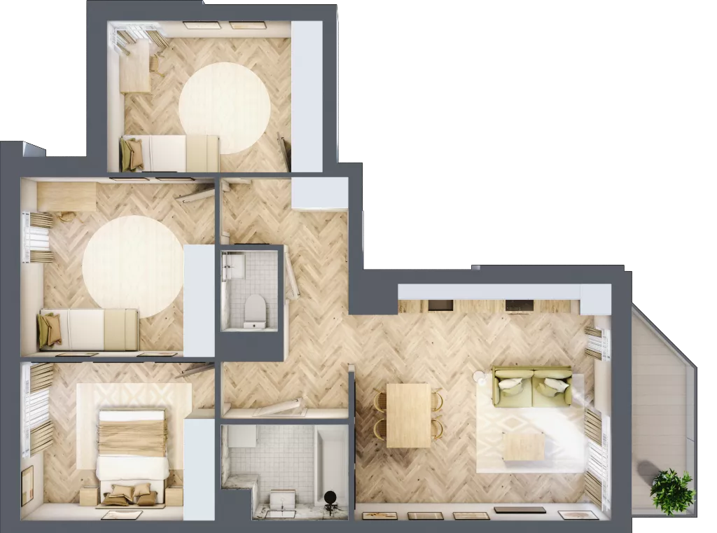 4 pokoje, mieszkanie 72,64 m², piętro 4, oferta nr M141, Nałęczowska - etap II, Lublin, Szerokie, ul. Nałęczowska 67