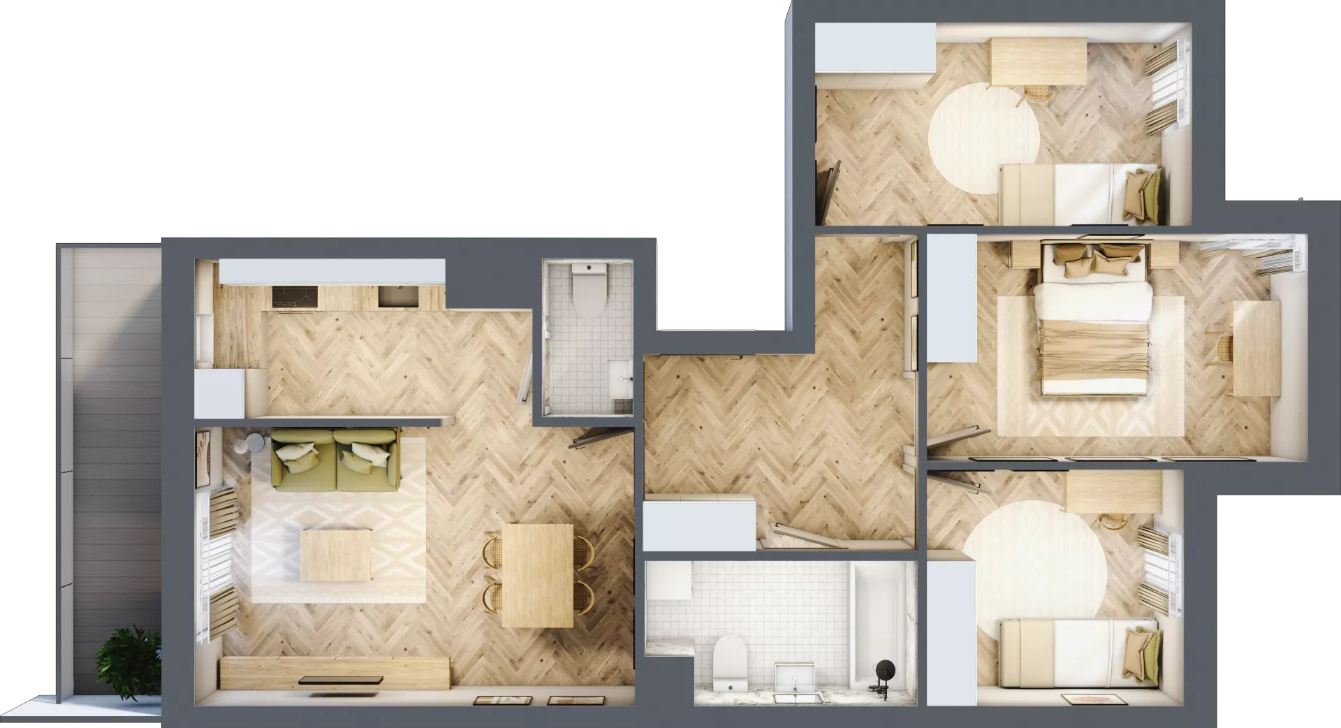 4 pokoje, mieszkanie 73,65 m², piętro 6, oferta nr M165, Nałęczowska - etap II, Lublin, Szerokie, ul. Nałęczowska 67