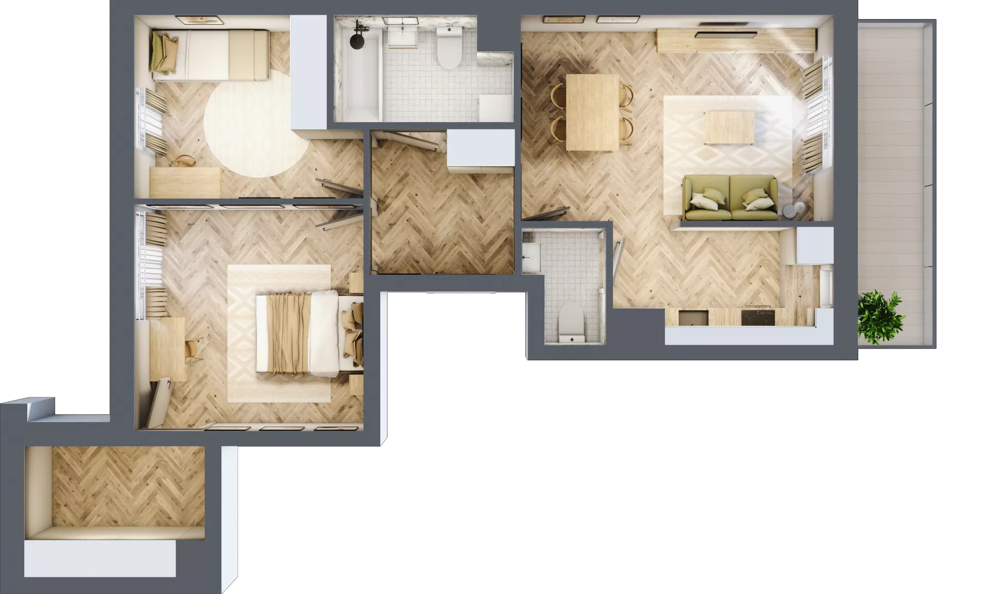 3 pokoje, mieszkanie 65,16 m², piętro 7, oferta nr M131, Nałęczowska - etap II, Lublin, Szerokie, ul. Nałęczowska 67