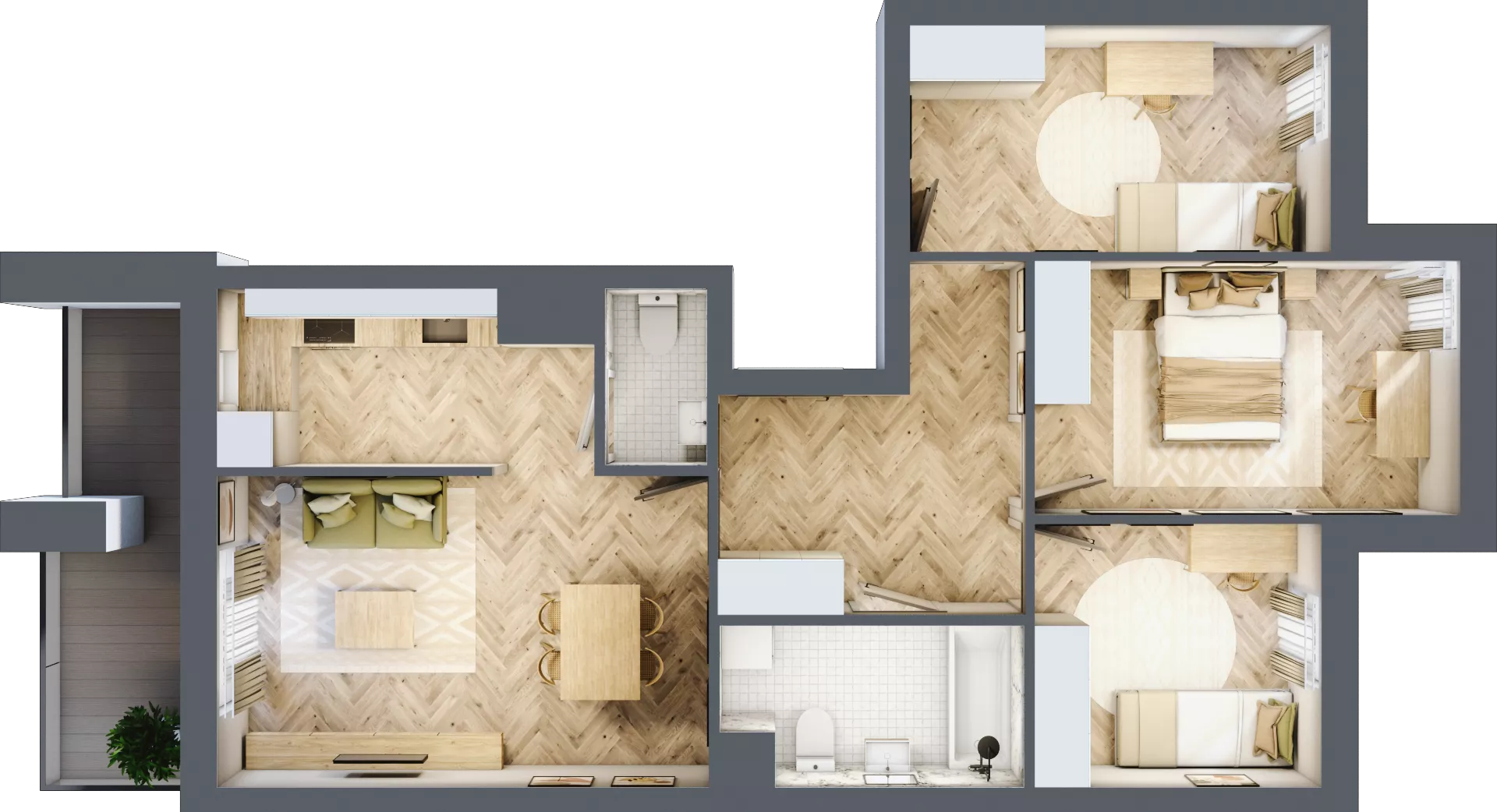 4 pokoje, mieszkanie 73,65 m², piętro 3, oferta nr M156, Nałęczowska - etap II, Lublin, Szerokie, ul. Nałęczowska 67