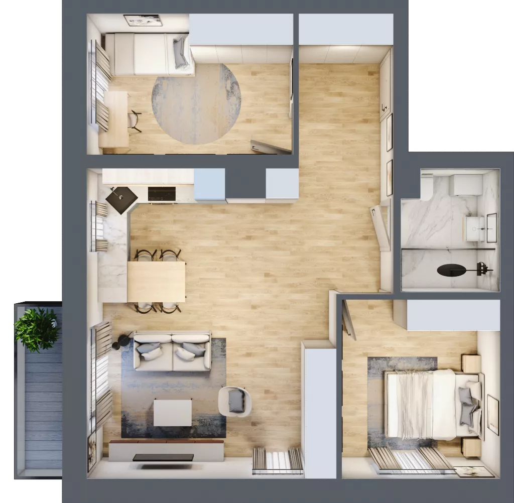 3 pokoje, mieszkanie 62,71 m², piętro 5, oferta nr 29, Esperanto Park Budynek B2, Olsztyn, Podleśna, ul. Zamenhofa