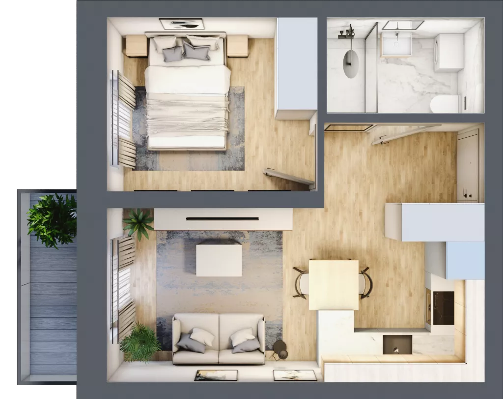 2 pokoje, mieszkanie 32,37 m², piętro 2, oferta nr 14, Esperanto Park Budynek B2, Olsztyn, Podleśna, ul. Zamenhofa