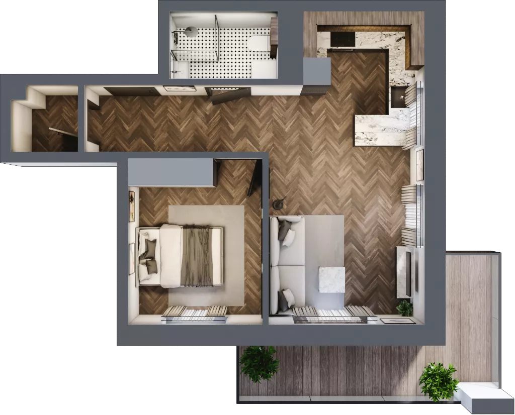 2 pokoje, mieszkanie 43,90 m², parter, oferta nr 2_I/6, KONCERTOWA - Na skraju miasta, Lublin, Czechów Północny, Czechów Północny,  ul. Koncertowa