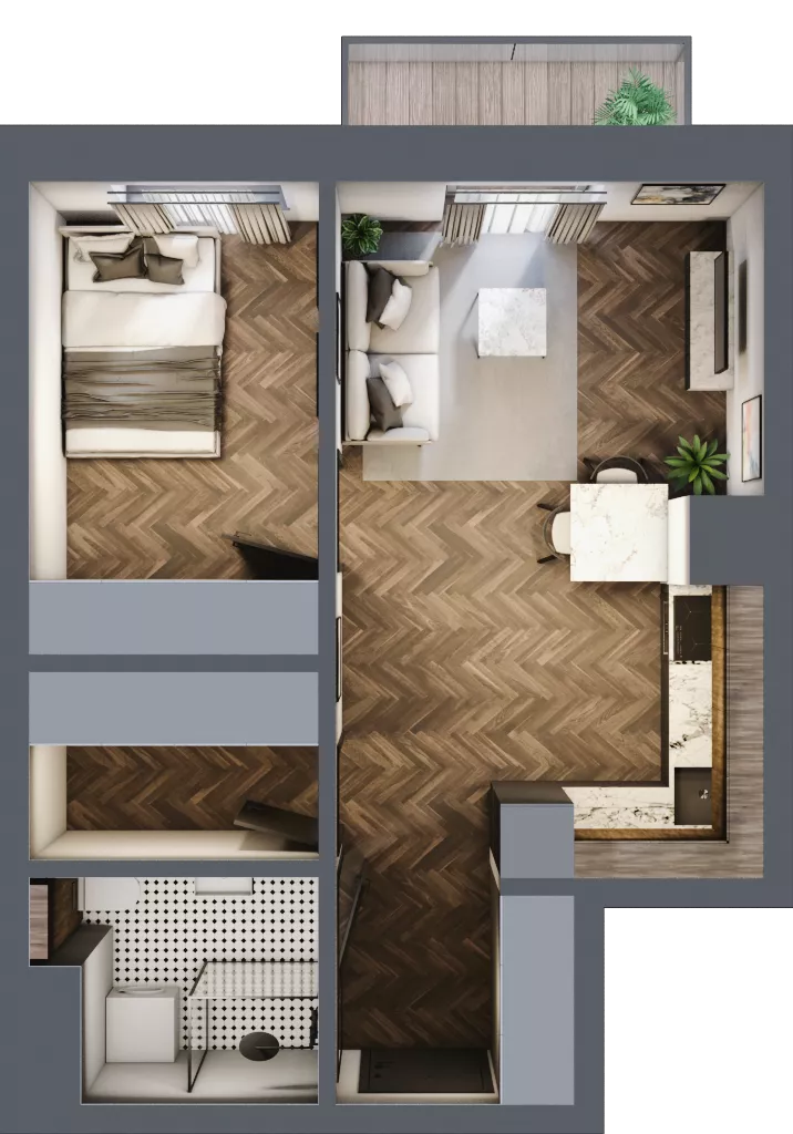 2 pokoje, mieszkanie 39,60 m², parter, oferta nr 2_I/4, KONCERTOWA - Na skraju miasta, Lublin, Czechów Północny, Czechów Północny,  ul. Koncertowa