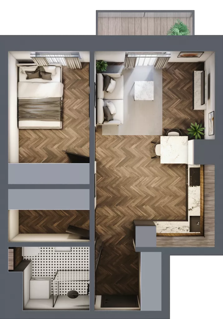 2 pokoje, mieszkanie 39,20 m², piętro 2, oferta nr 2_I/16, KONCERTOWA - Na skraju miasta, Lublin, Czechów Północny, Czechów Północny,  ul. Koncertowa