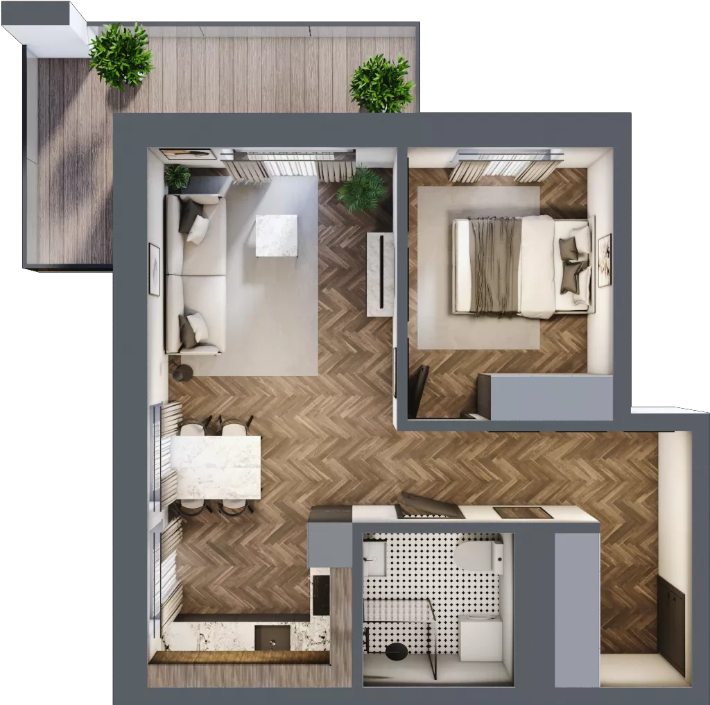 2 pokoje, mieszkanie 45,00 m², parter, oferta nr 2_II/2, KONCERTOWA - Na skraju miasta, Lublin, Czechów Północny, Czechów Północny,  ul. Koncertowa