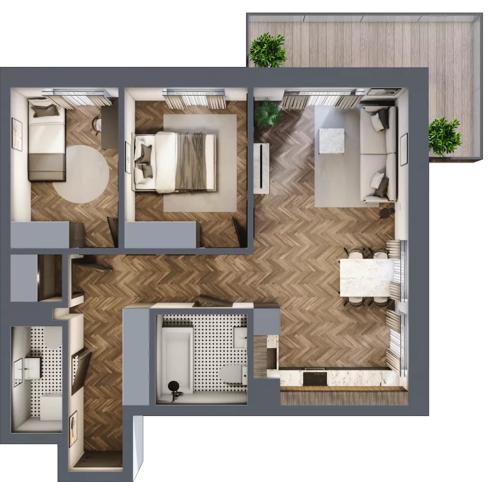3 pokoje, mieszkanie 62,60 m², parter, oferta nr 2_II/4, KONCERTOWA - Na skraju miasta, Lublin, Czechów Północny, Czechów Północny,  ul. Koncertowa