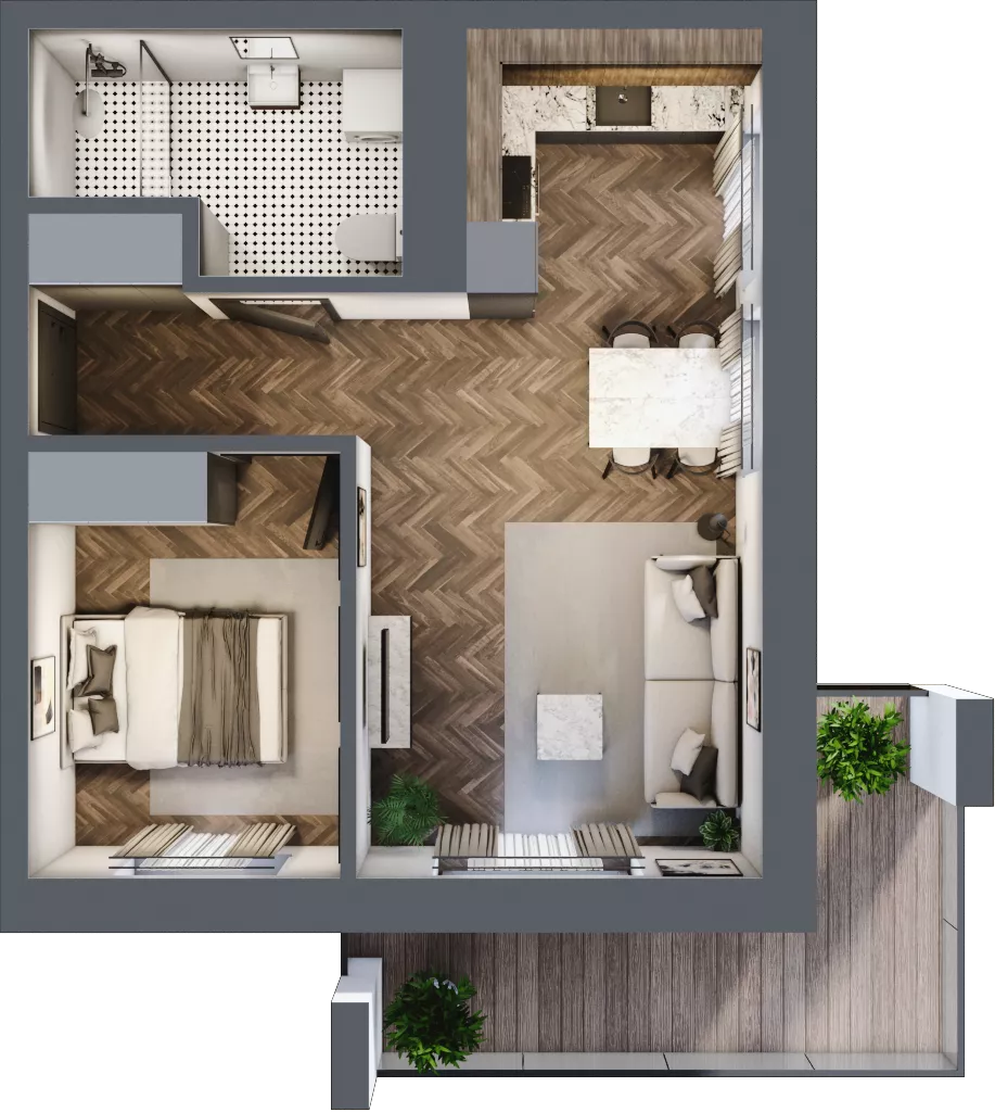 2 pokoje, mieszkanie 41,60 m², piętro 1, oferta nr 2_IV/9, KONCERTOWA - Na skraju miasta, Lublin, Czechów Północny, Czechów Północny,  ul. Koncertowa