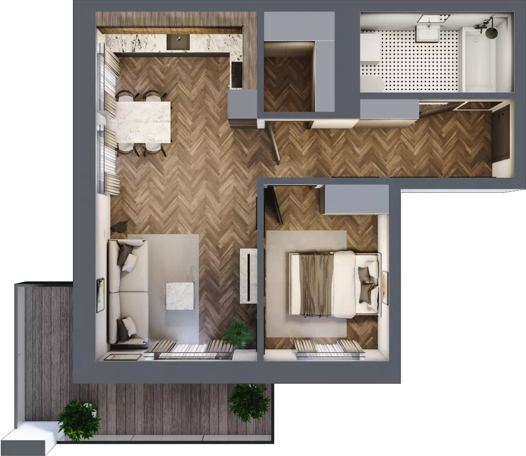 2 pokoje, mieszkanie 48,70 m², parter, oferta nr 2_IV/1, KONCERTOWA - Na skraju miasta, Lublin, Czechów Północny, Czechów Północny,  ul. Koncertowa