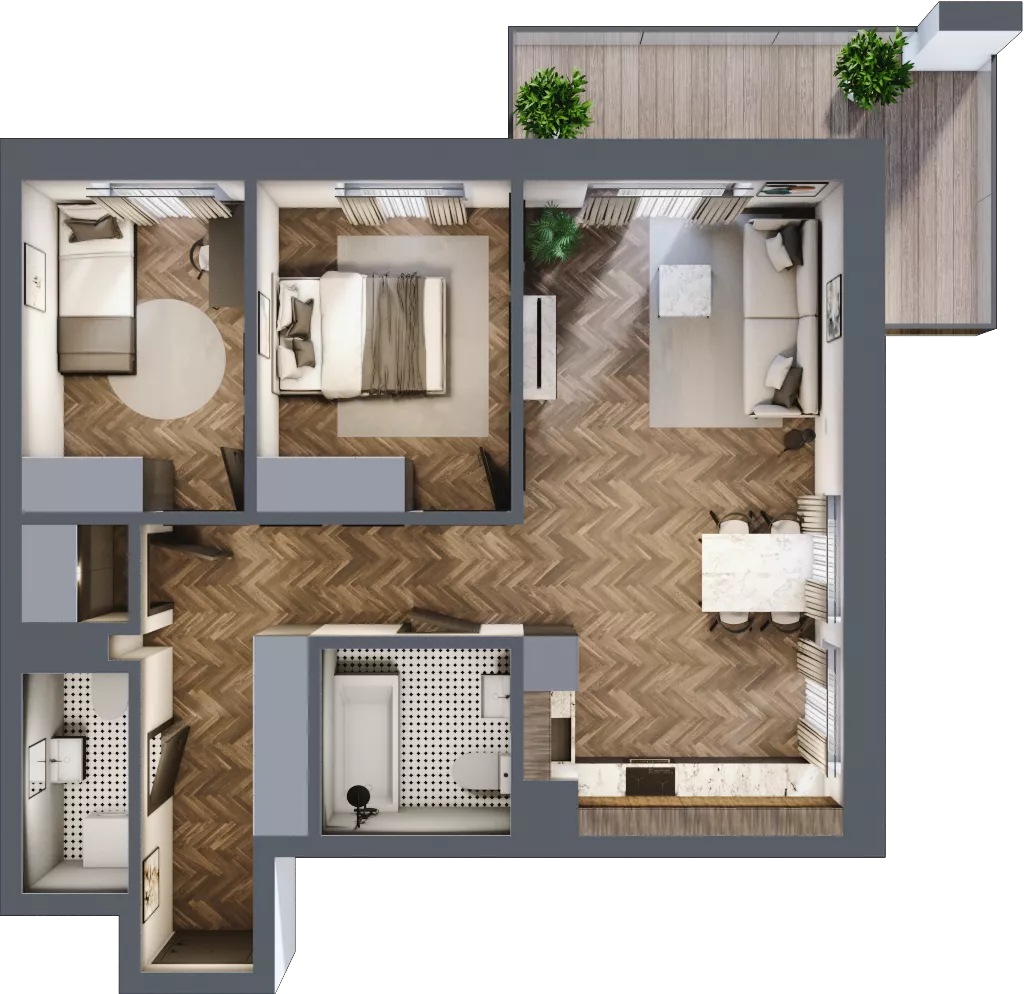 3 pokoje, mieszkanie 62,60 m², parter, oferta nr 2_IV/4, KONCERTOWA - Na skraju miasta, Lublin, Czechów Północny, Czechów Północny,  ul. Koncertowa