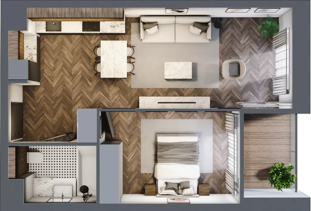 2 pokoje, apartament 44,30 m², piętro 2, oferta nr 18, Kopalniana 1, Katowice, Bogucice, ul. Kopalniana 1