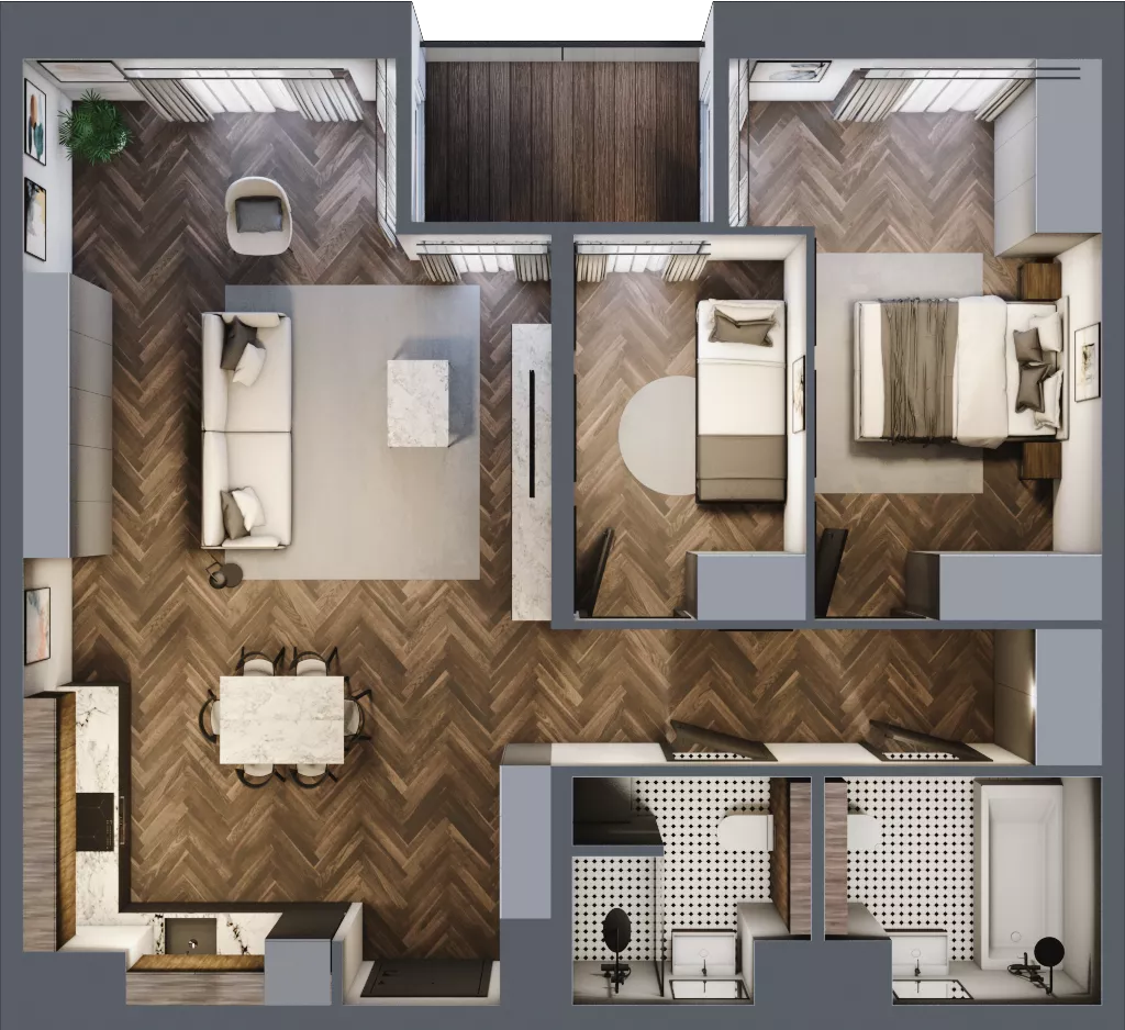 3 pokoje, apartament 75,13 m², piętro 5, oferta nr 44, Kopalniana 1, Katowice, Bogucice, ul. Kopalniana 1
