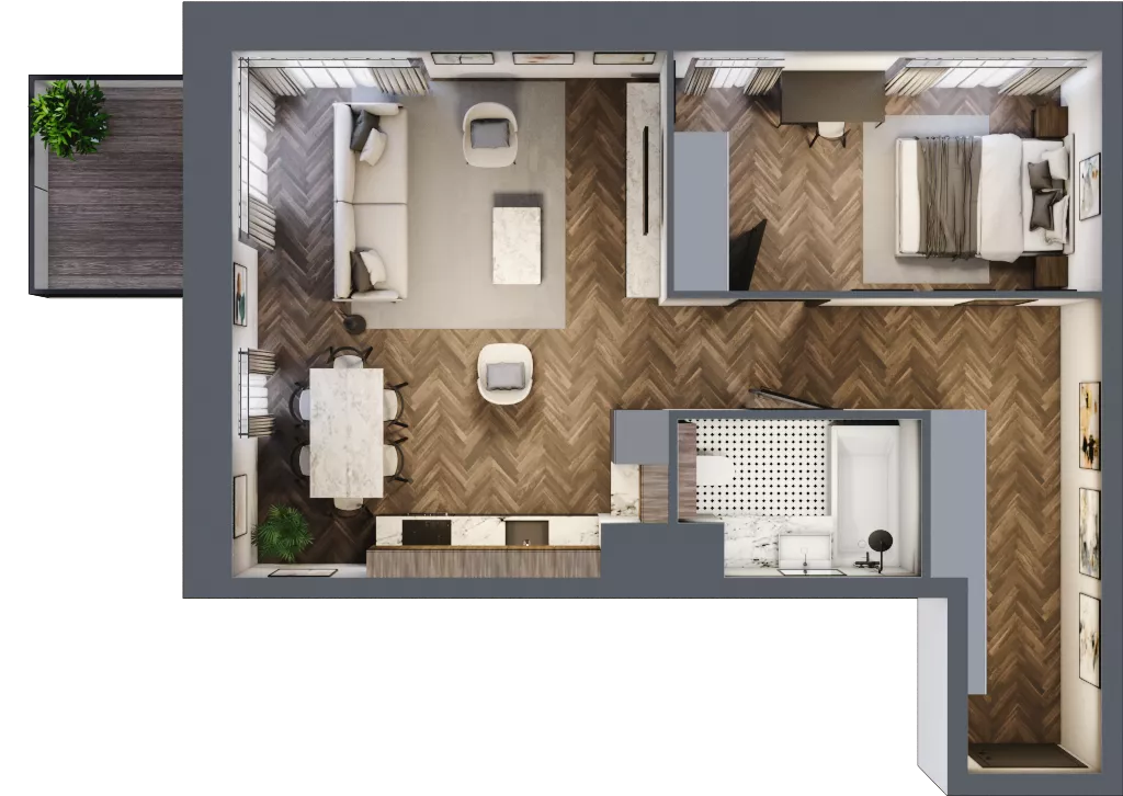 2 pokoje, apartament 56,36 m², piętro 2, oferta nr 15, Kopalniana 1, Katowice, Bogucice, ul. Kopalniana 1