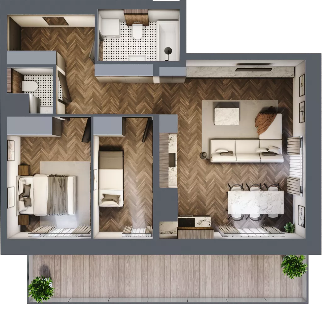 3 pokoje, apartament 62,80 m², piętro 5, oferta nr 40, Kopalniana 1, Katowice, Bogucice, ul. Kopalniana 1
