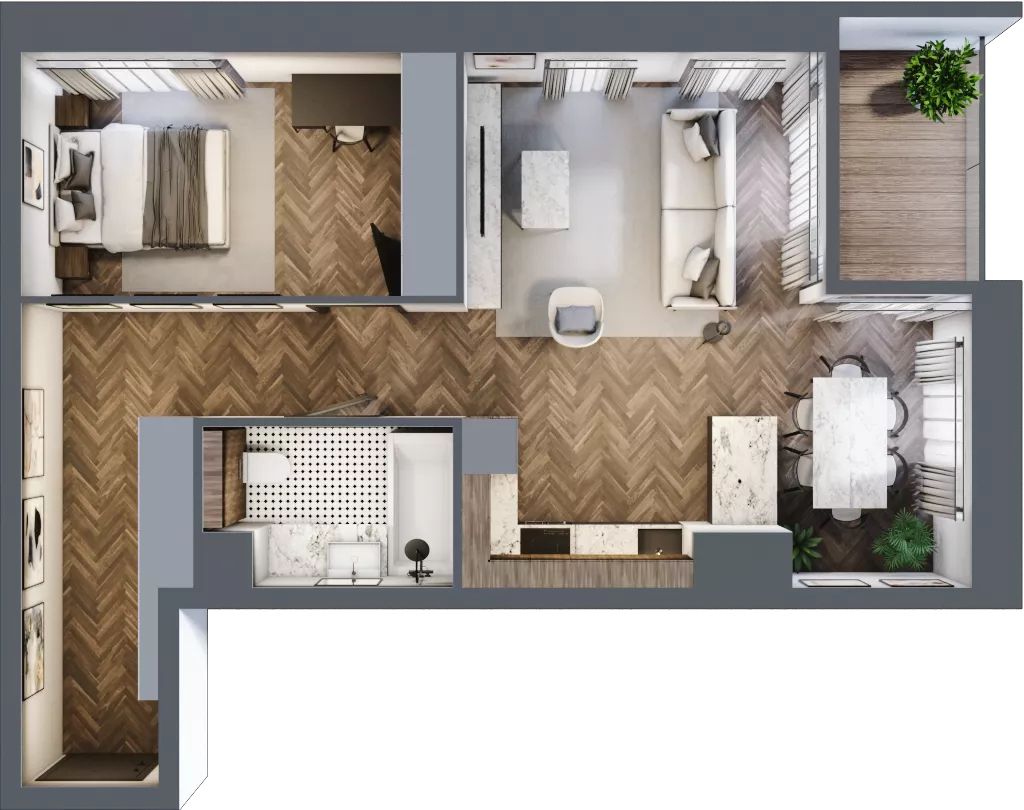 2 pokoje, apartament 56,16 m², piętro 1, oferta nr 8, Kopalniana 1, Katowice, Bogucice, ul. Kopalniana 1