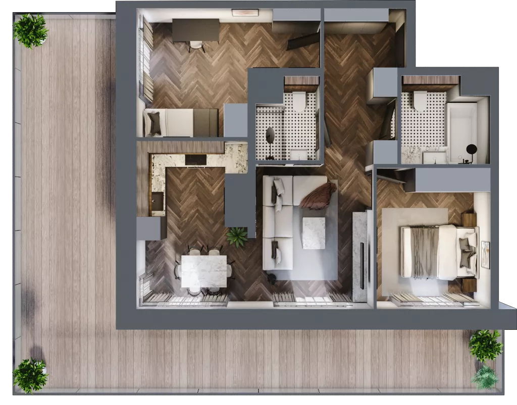 3 pokoje, apartament 59,66 m², piętro 5, oferta nr 41, Kopalniana 1, Katowice, Bogucice, ul. Kopalniana 1