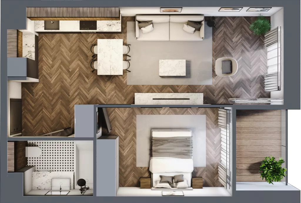 2 pokoje, apartament 44,60 m², piętro 3, oferta nr 27, Kopalniana 1, Katowice, Bogucice, ul. Kopalniana 1