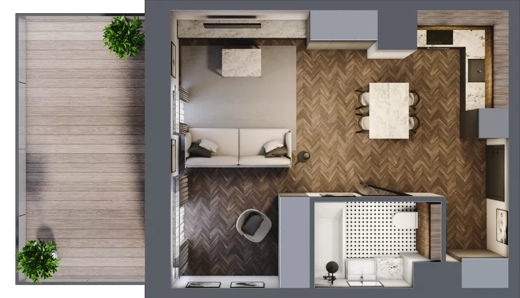 1 pokój, apartament 36,42 m², piętro 5, oferta nr 42, Kopalniana 1, Katowice, Bogucice, ul. Kopalniana 1