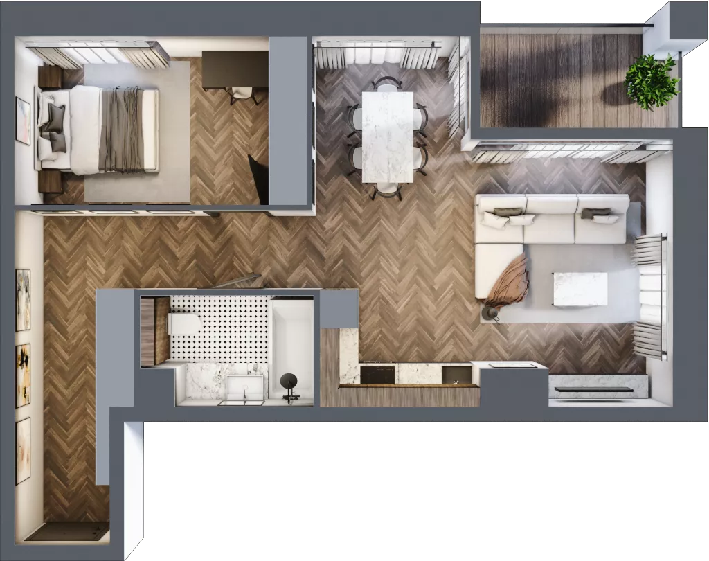 2 pokoje, apartament 55,21 m², piętro 2, oferta nr 17, Kopalniana 1, Katowice, Bogucice, ul. Kopalniana 1