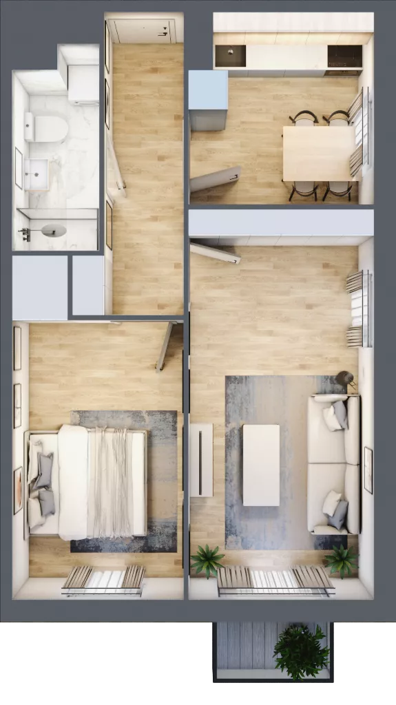 2 pokoje, mieszkanie 47,28 m², piętro 3, oferta nr 22, Osiedle Lotnictwa Polskiego 12, Poznań, Ogrody, Ogrody, ul. Lotnictwa Polskiego 12
