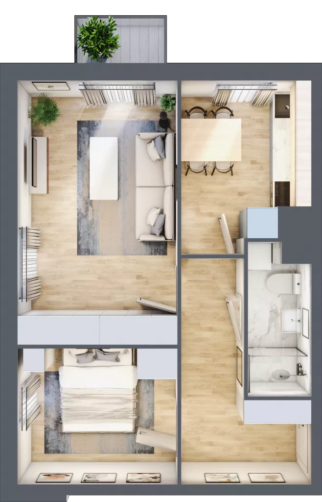2 pokoje, mieszkanie 43,24 m², piętro 4, oferta nr 38, Osiedle Lotnictwa Polskiego 12, Poznań, Ogrody, Ogrody, ul. Lotnictwa Polskiego 12