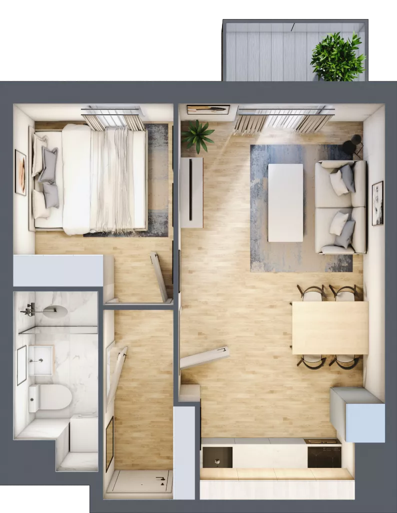2 pokoje, mieszkanie 33,52 m², piętro 7, oferta nr 69, Osiedle Lotnictwa Polskiego 12, Poznań, Ogrody, Ogrody, ul. Lotnictwa Polskiego 12