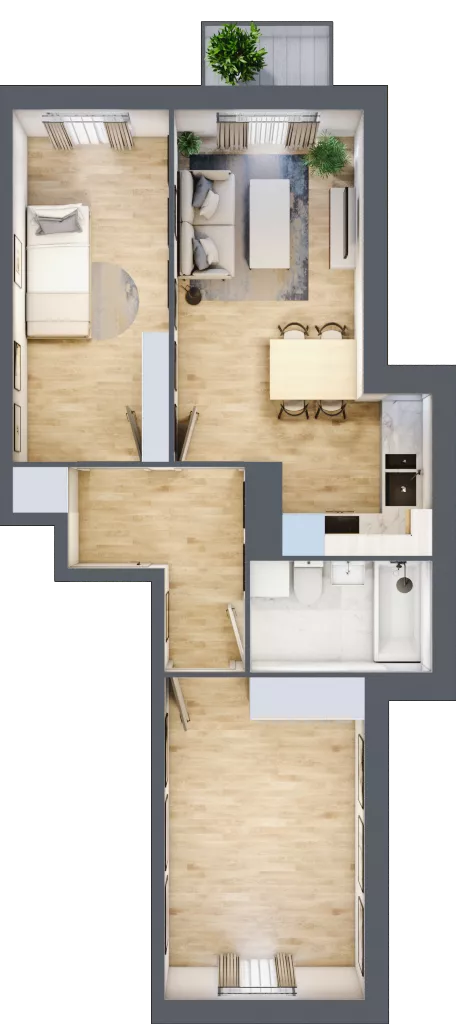 3 pokoje, mieszkanie 51,25 m², piętro 1, oferta nr 84, Osiedle Lotnictwa Polskiego 12, Poznań, Ogrody, Ogrody, ul. Lotnictwa Polskiego 12