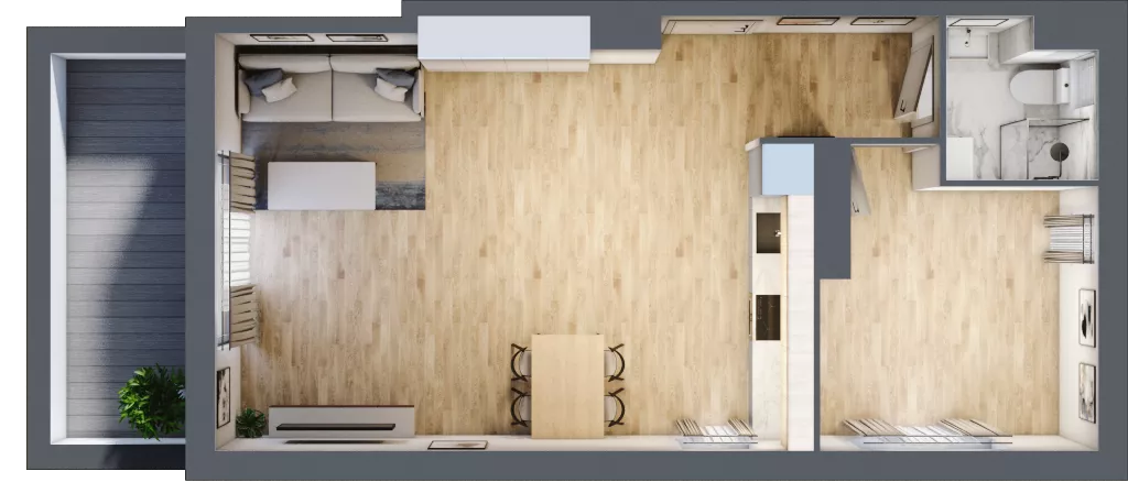 2 pokoje, mieszkanie 51,90 m², piętro 7, oferta nr 100, Osiedle Lotnictwa Polskiego 12, Poznań, Ogrody, Ogrody, ul. Lotnictwa Polskiego 12