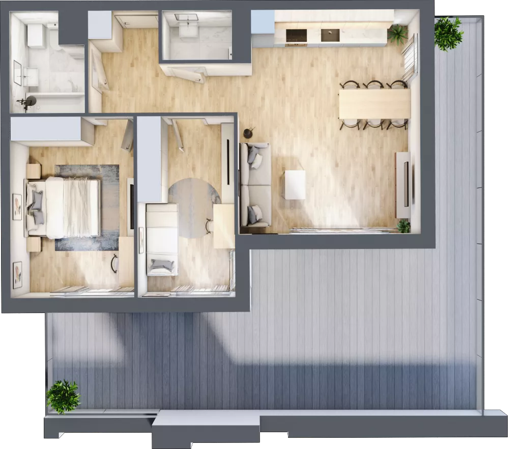 3 pokoje, apartament 66,15 m², piętro 1, oferta nr B_01_15, Kolejova 1, Poznań, Grunwald, Łazarz, ul. Kolejowa 1/3