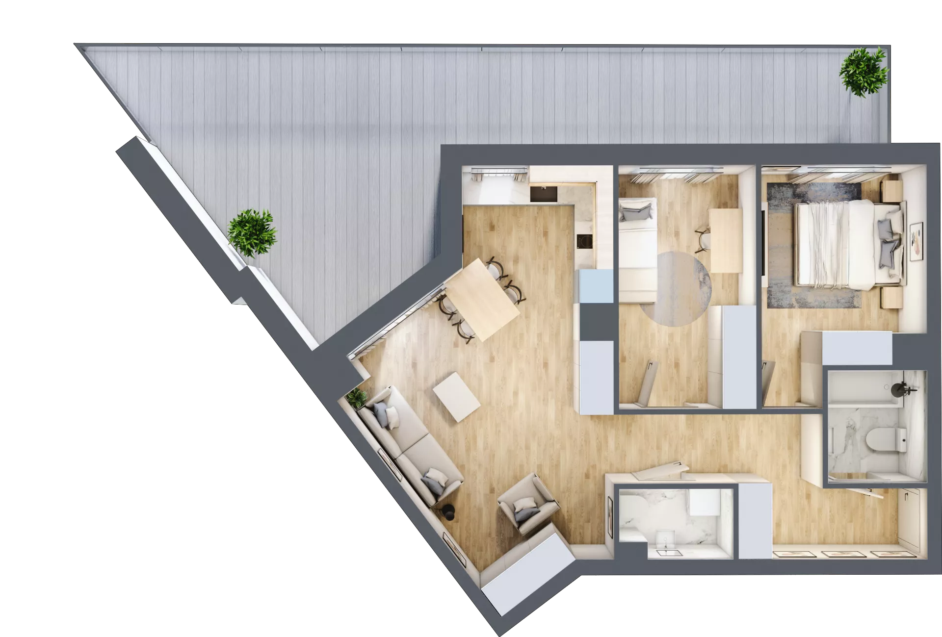 3 pokoje, apartament 69,79 m², piętro 2, oferta nr B_02_16, Kolejova 1, Poznań, Grunwald, Łazarz, ul. Kolejowa 1/3