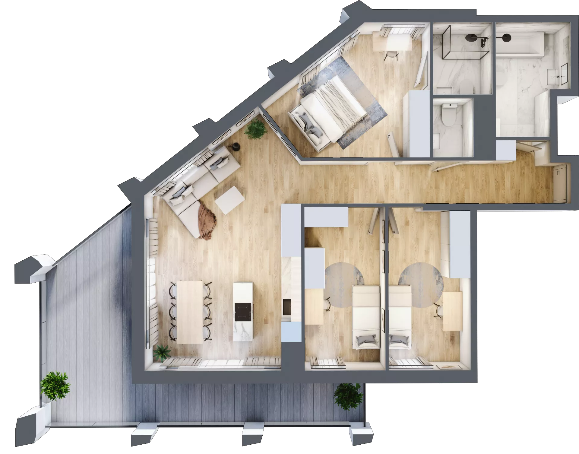 4 pokoje, mieszkanie 93,96 m², piętro 6, oferta nr D_06_53, Kolejova 1, Poznań, Grunwald, Łazarz, ul. Kolejowa 1/3